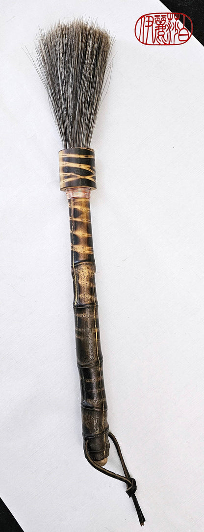 Mixed Grey Horsehair Sumi-e Paint Brush With Bamboo Ferrule Paintbrush Elizabeth Schowachert Art