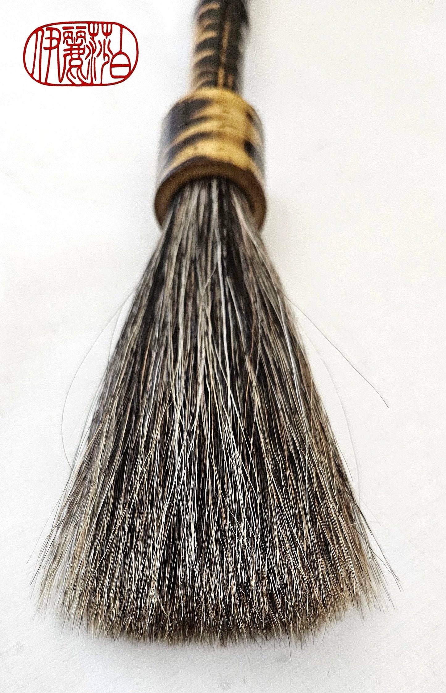 Mixed Grey Horsehair Sumi-e Paint Brush With Bamboo Ferrule Paintbrush Elizabeth Schowachert Art