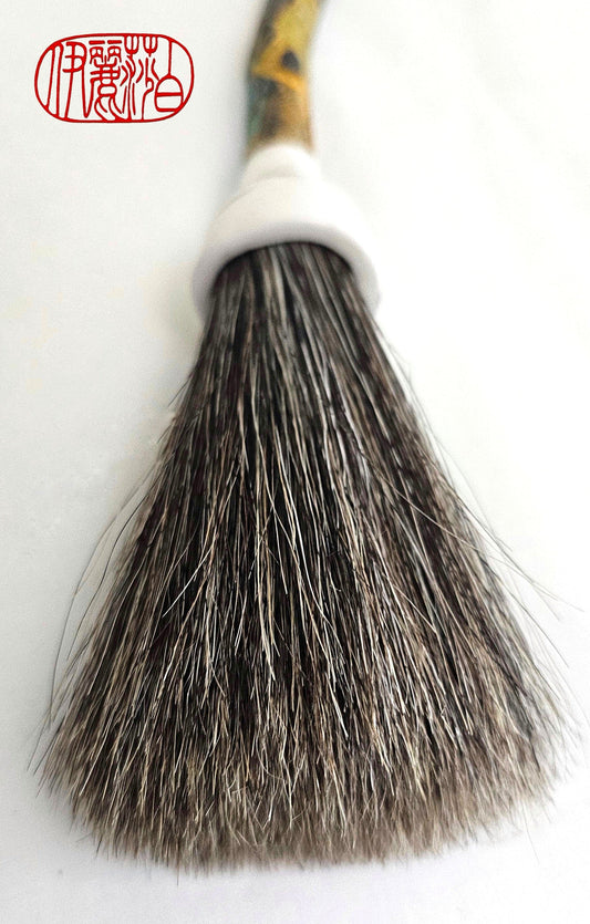 Mixed Grey Horsehair Sumi-e Paint Brush With Ceramic Ferrule Paintbrush Elizabeth Schowachert Art