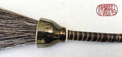 Mixed Grey Horsehair Sumi-e Paint Brush With Metallic Ceramic Ferrule Paintbrush Elizabeth Schowachert Art