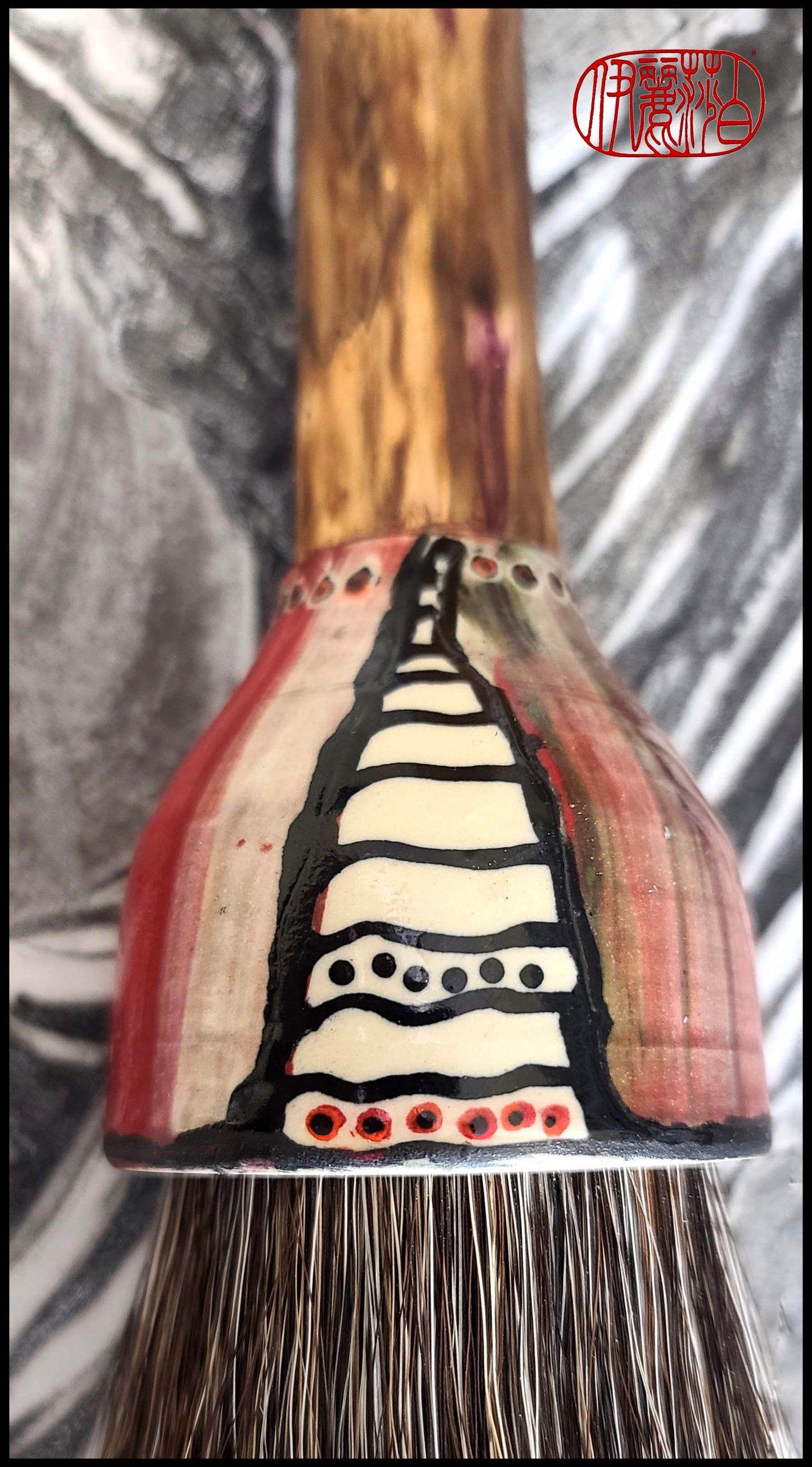 Mixed Horsehair Sumi-e Paint Brush with Ceramic Ferrule #117 Art Supplies Elizabeth Schowachert Art