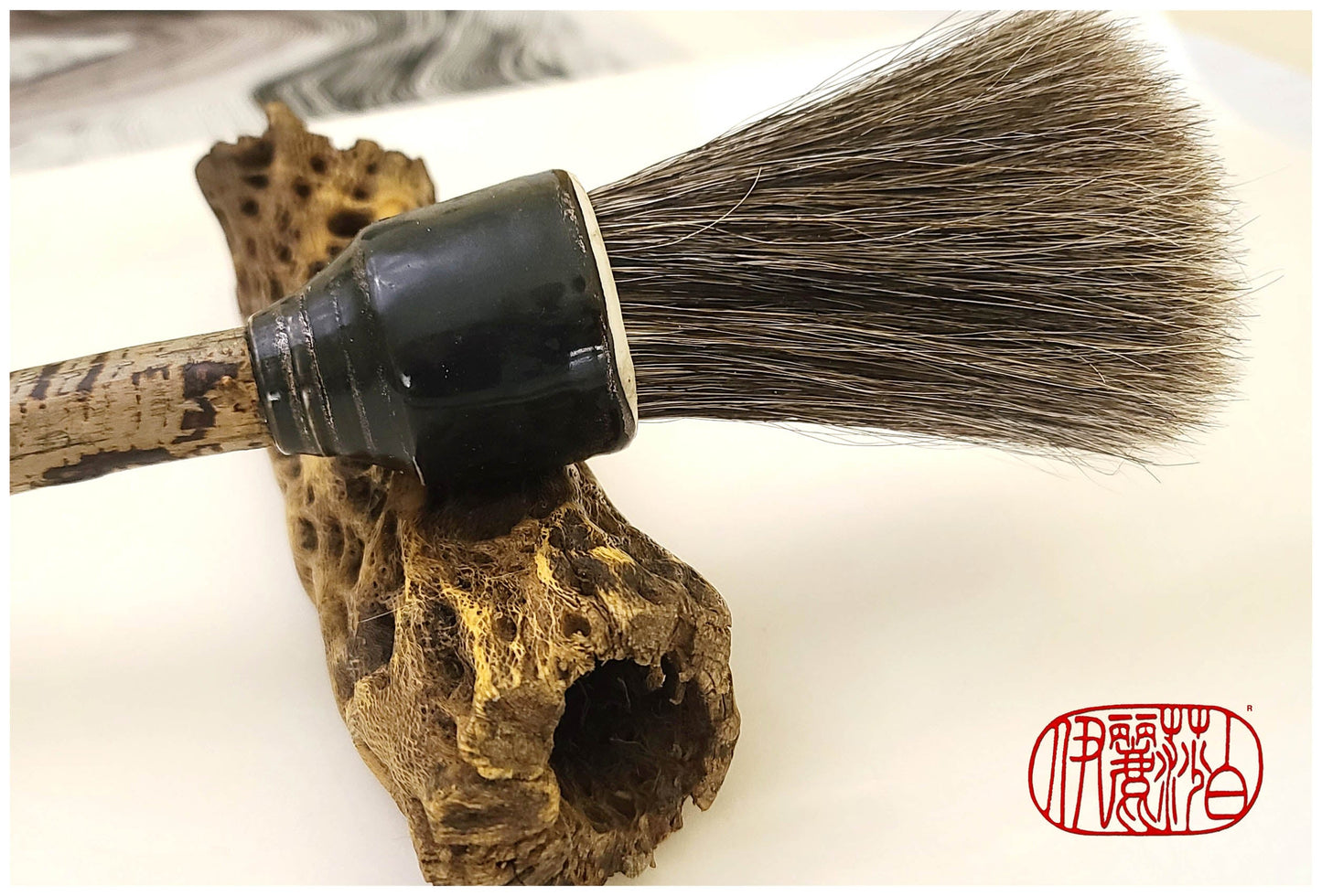 Mixed Horsehair Sumi-e Paint Brush with Ceramic Ferrule #130 Art Supplies Elizabeth Schowachert Art
