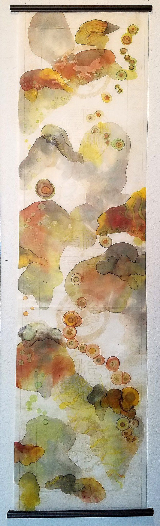 Mixed Media Scroll Painting "Soft Awakenings" 13.75X53 By Elizabeth Schowachert - Elizabeth Schowachert Art