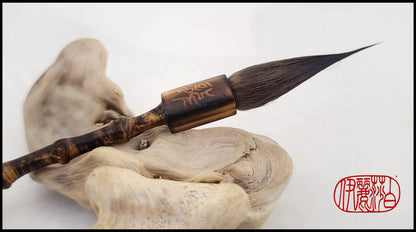Natural Sable Paintbrush With Driftwood Brush Rest Art & Crafting Tools Elizabeth Schowachert Art