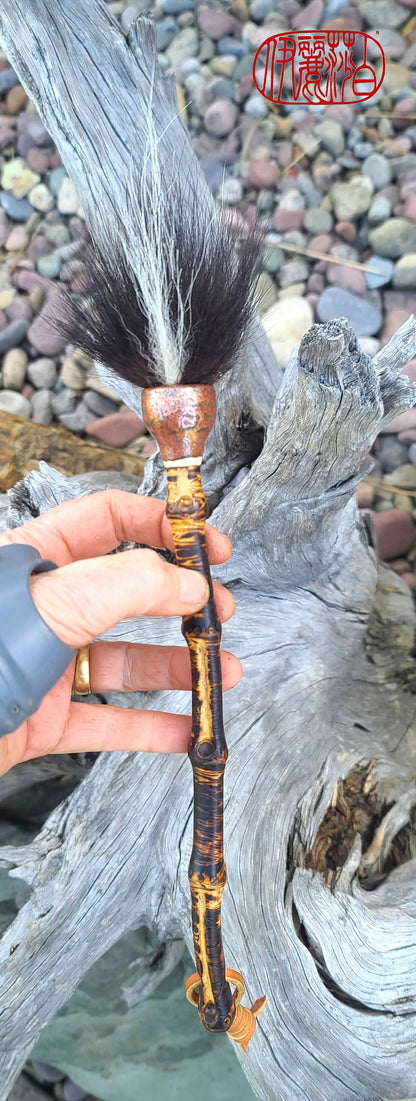 Natural Skunk Paintbrush With Bamboo Root Handle Art & Crafting Tools Elizabeth Schowachert Art