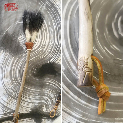 Natural Skunk Paintbrush With Ceramic Ferrule Paintbrush Elizabeth Schowachert Art