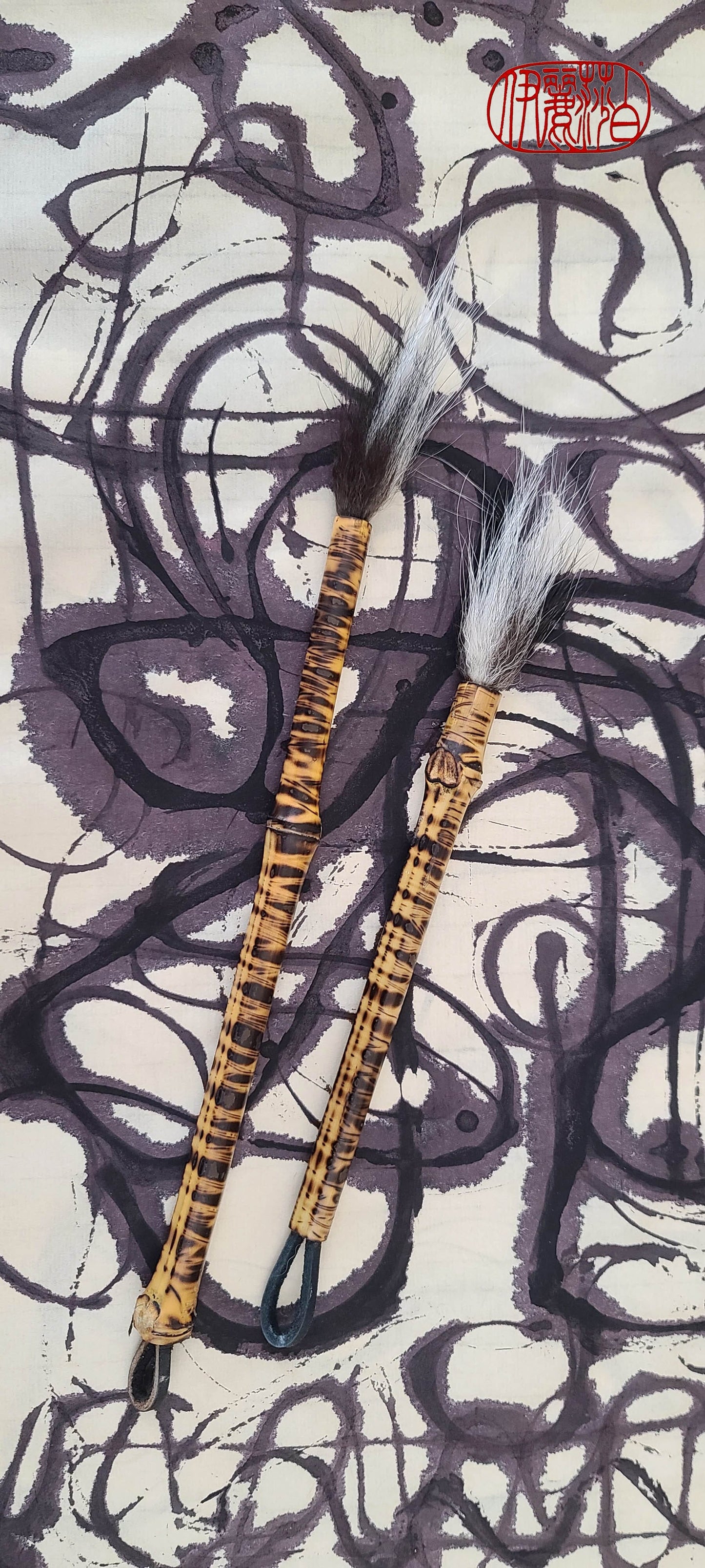 Natural Skunk Paintbrushes With Bamboo Handles SB407, SB408 Paintbrush Elizabeth Schowachert Art