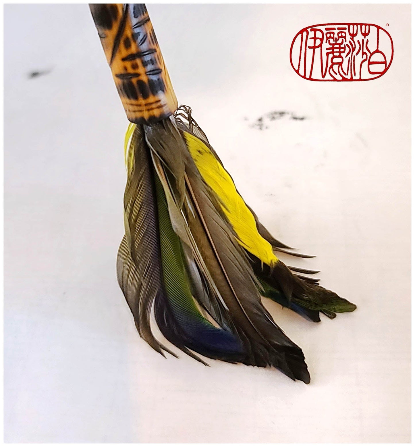 Parrot Feather Sumi-e Paintbrush With Bamboo Handle Art Supplies Elizabeth Schowachert Art