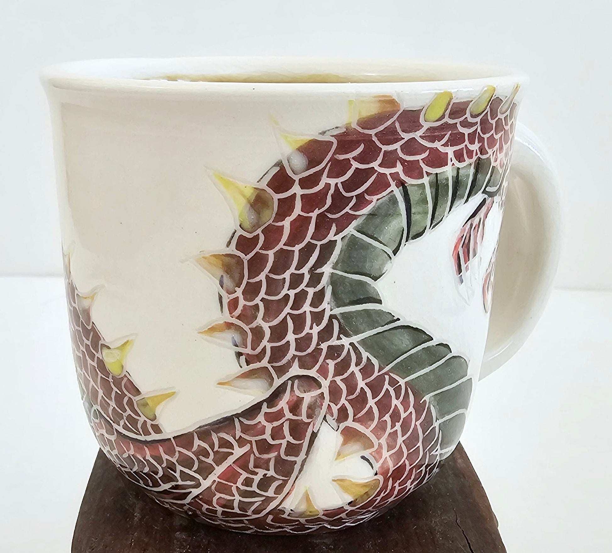 Red Dragon Porcelain Mug: Craftsmanship by Kim and Elizabeth Coffee Mug Elizabeth Schowachert Art