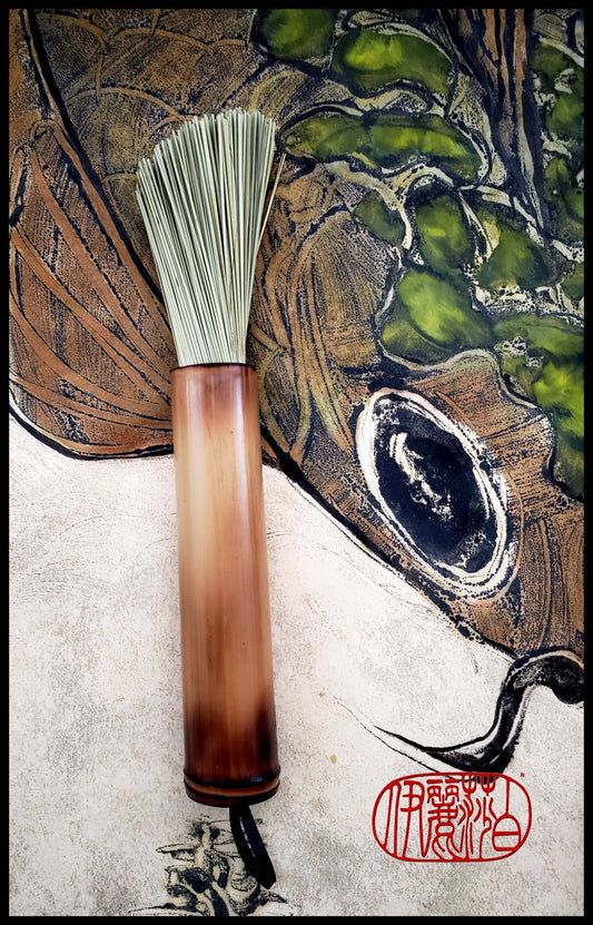 Large African Fiber Fan Paint Brush with Bamboo Handle