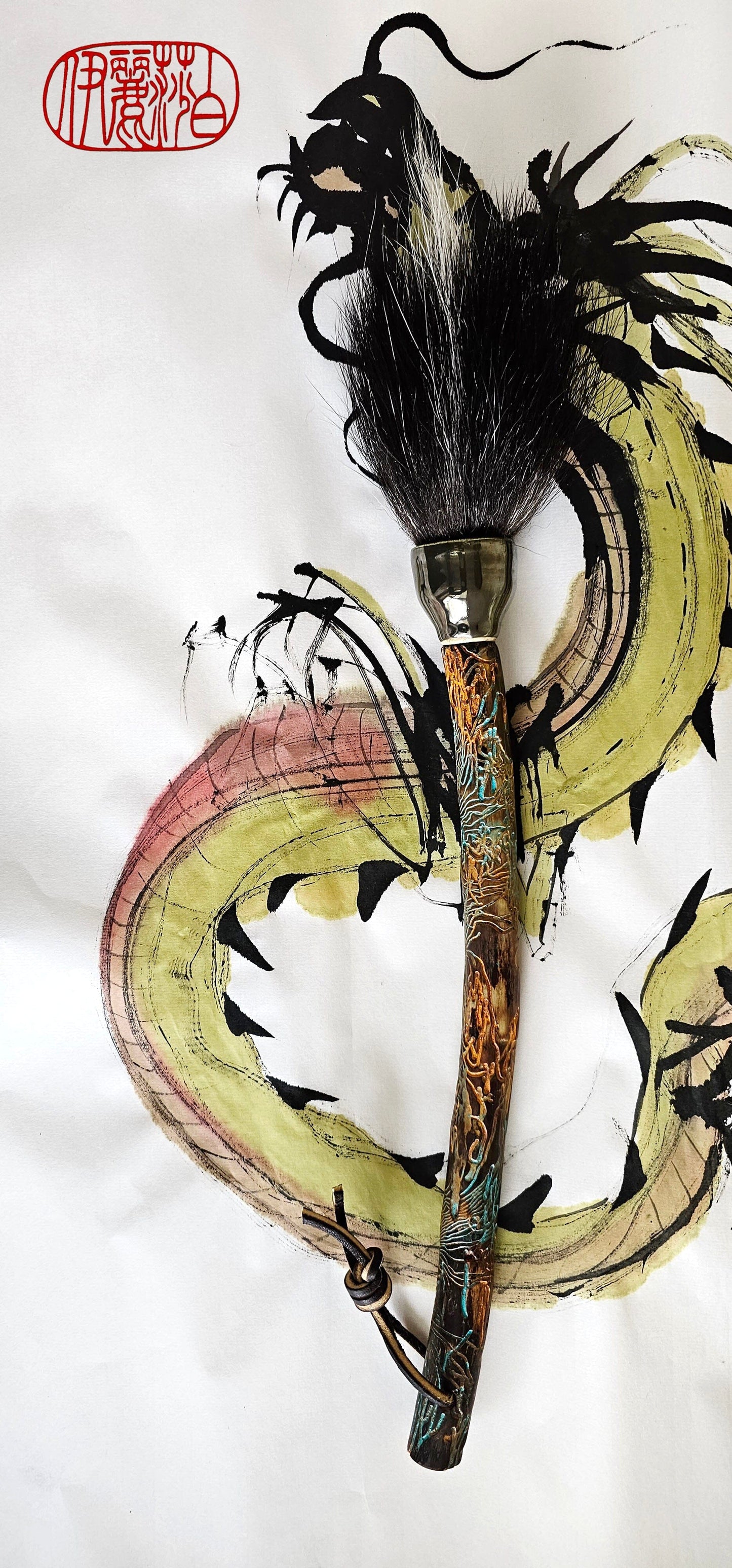 Skunk Sumi-e Paint Brush With Ceramic Ferrule Paintbrush Elizabeth Schowachert Art