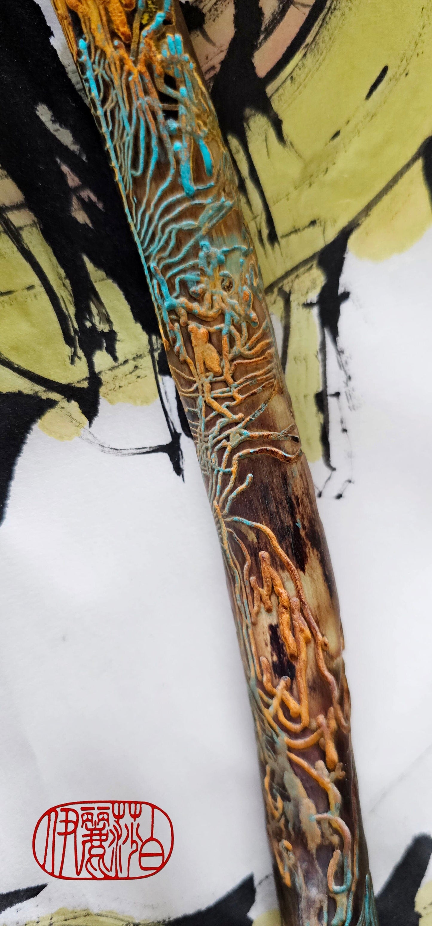 Skunk Sumi-e Paint Brush With Ceramic Ferrule Paintbrush Elizabeth Schowachert Art