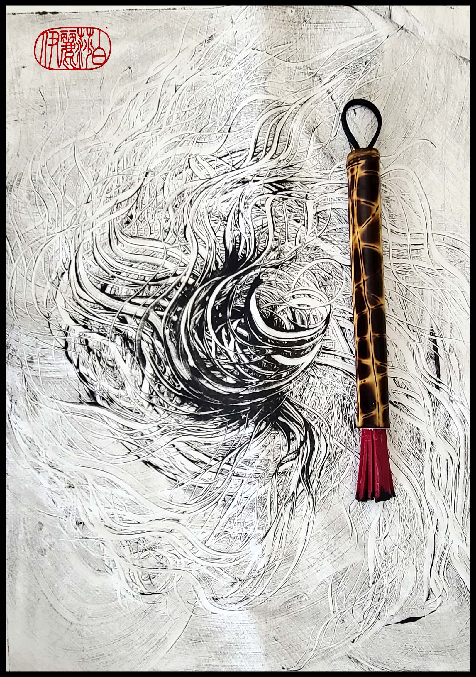 Stiff Silicone Paint Brush With Bamboo Handle #SB 121 Art Supplies Elizabeth Schowachert Art