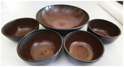 Stoneware 5-Piece Bowl Set Ceramic & Pottery Glazes Elizabeth Schowachert Art
