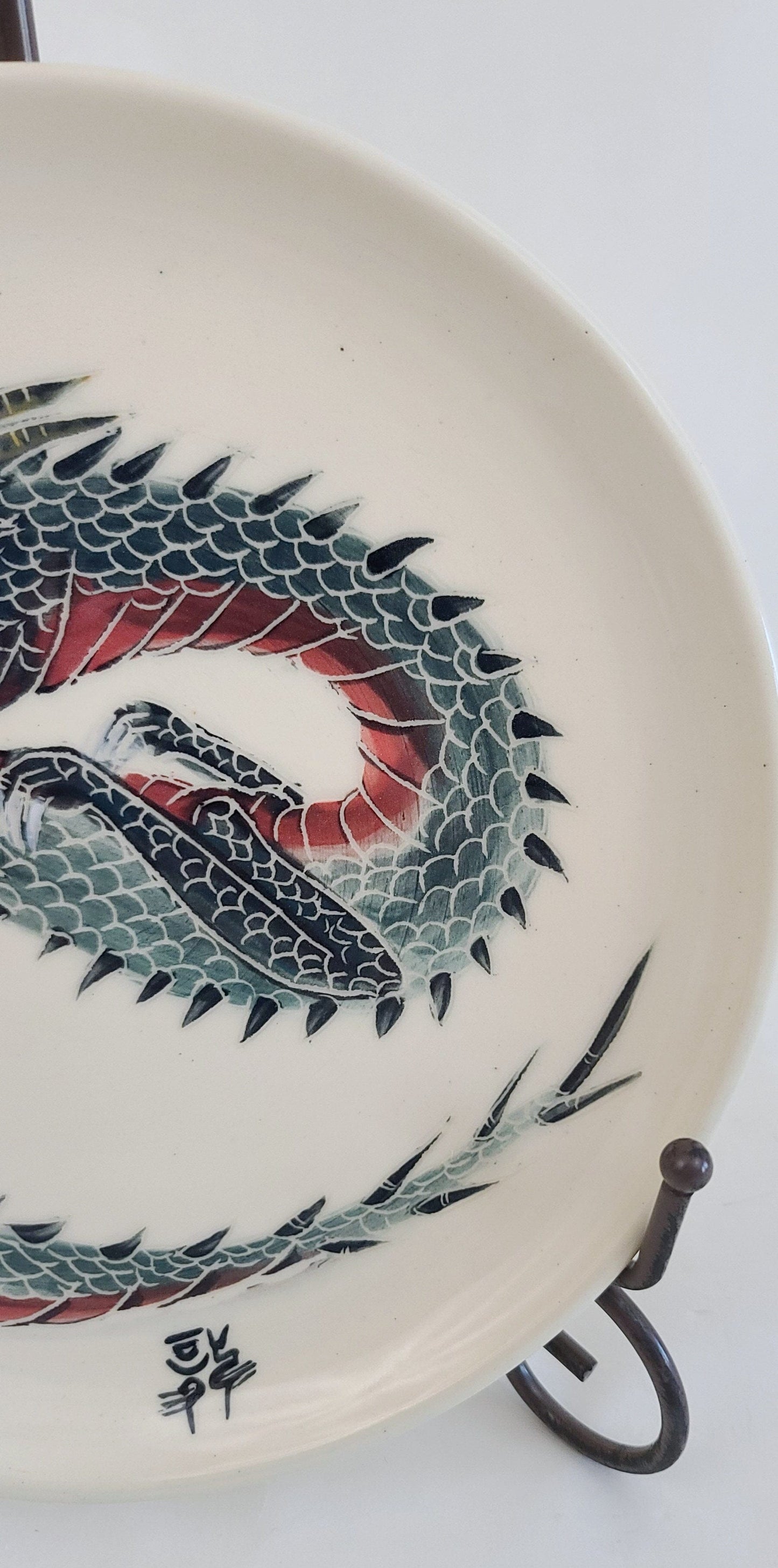 Stoneware Dragon Plate Ceramic & Pottery Glazes Elizabeth Schowachert Art