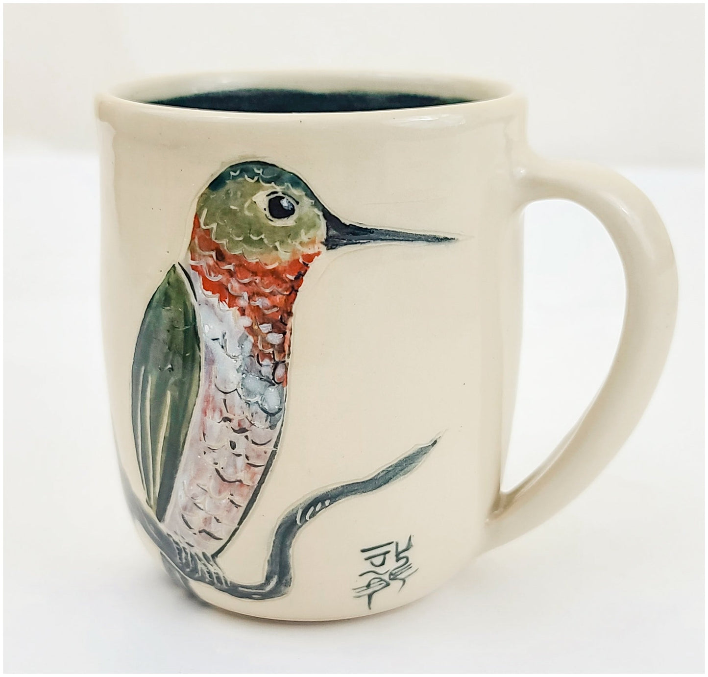 Stoneware Mug With Hummingbird Image Ceramic & Pottery Glazes Elizabeth Schowachert Art