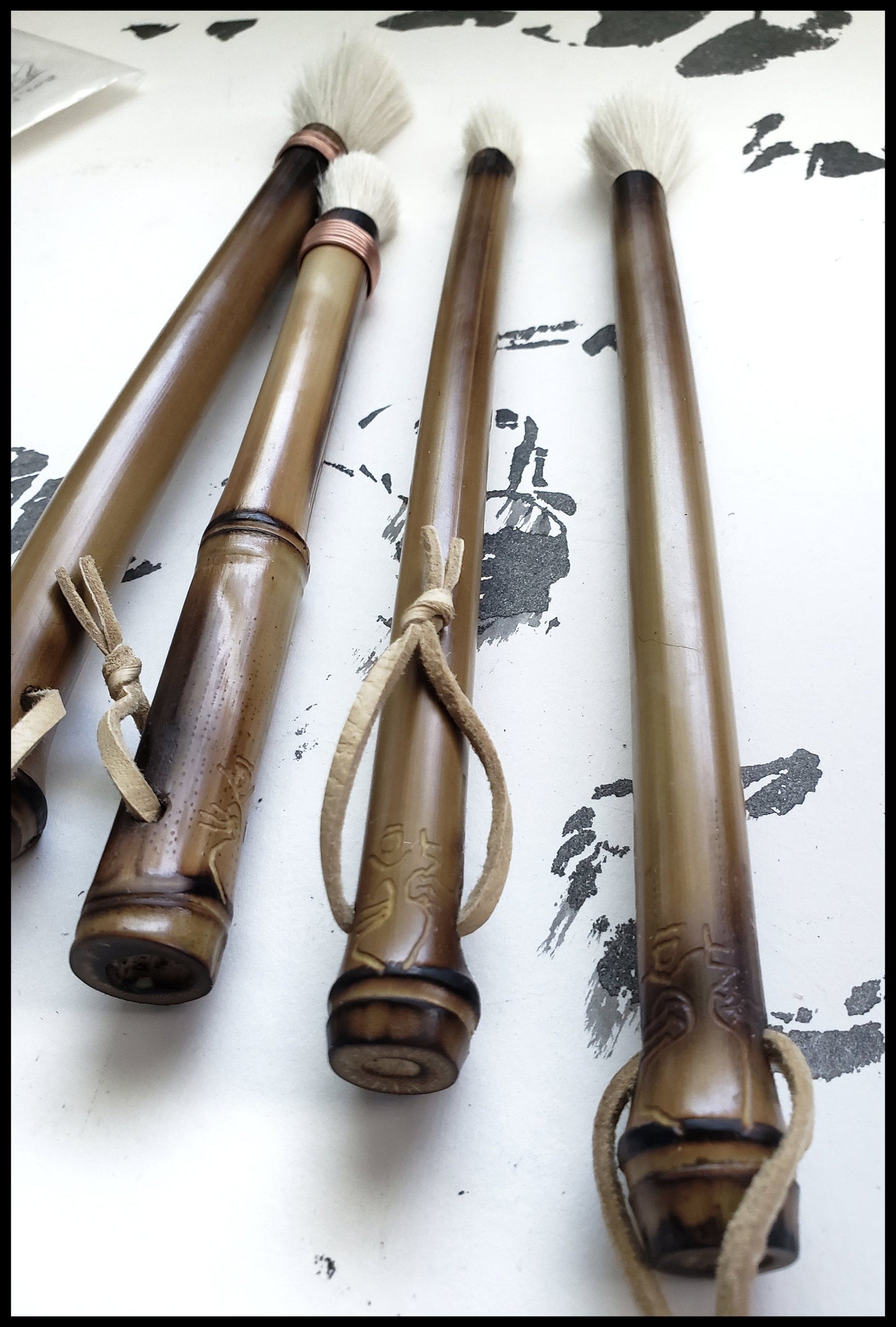 Sumi-e Brushes with Bamboo Handles and Goat or Horsehair Bristles - Elizabeth Schowachert Art