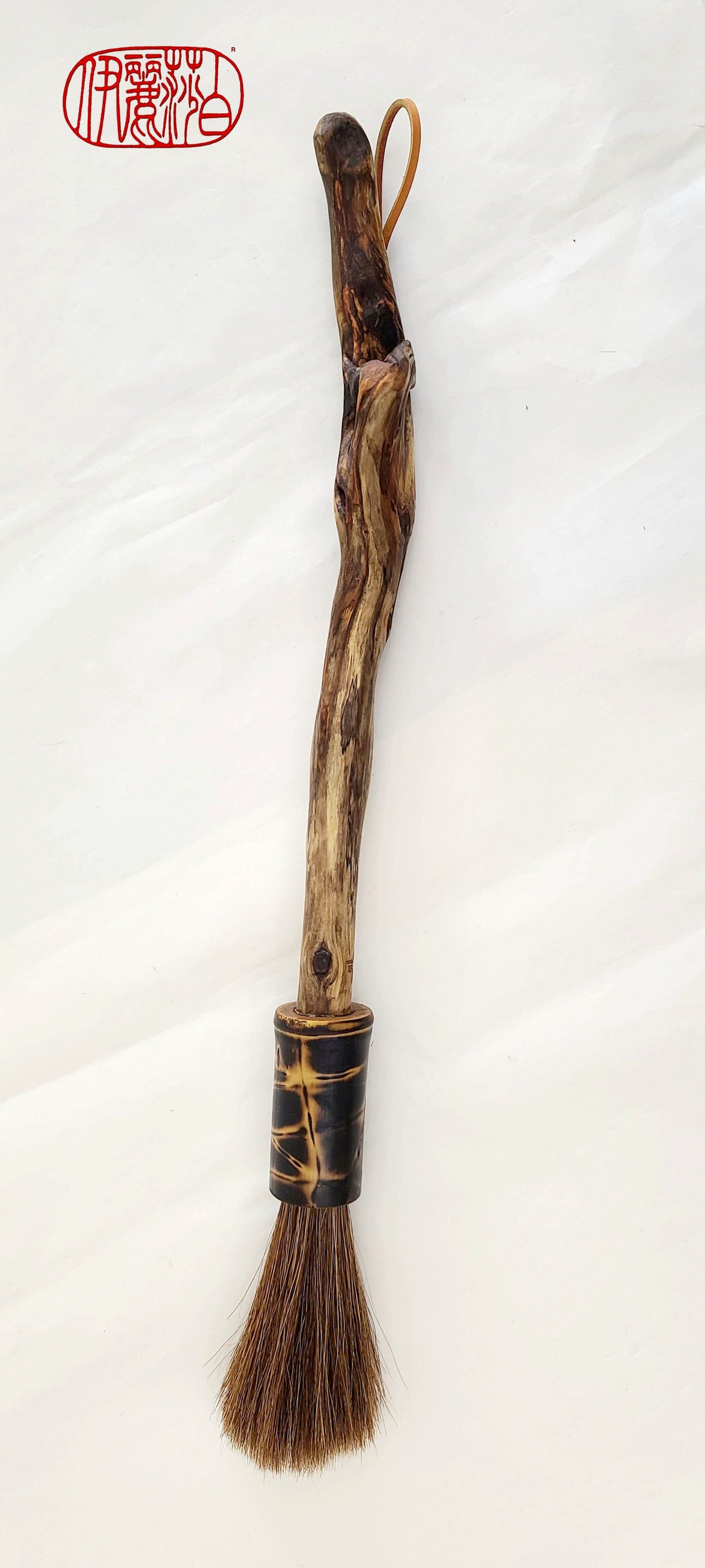 Tapered Auburn Horsehair Sumi-e Paintbrush With Bamboo Ferrule Sumi-e Paintbrush Elizabeth Schowachert Art