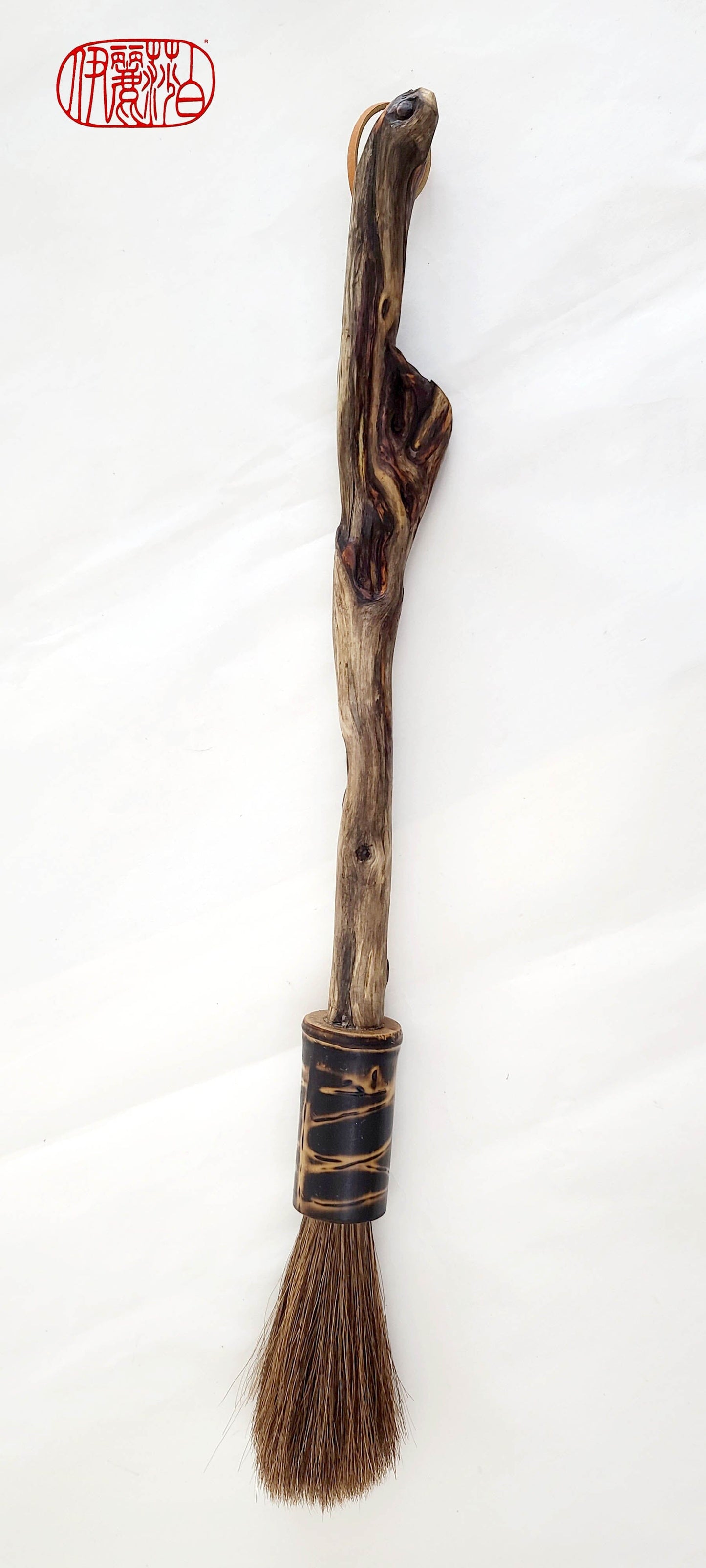 Tapered Auburn Horsehair Sumi-e Paintbrush With Bamboo Ferrule Sumi-e Paintbrush Elizabeth Schowachert Art