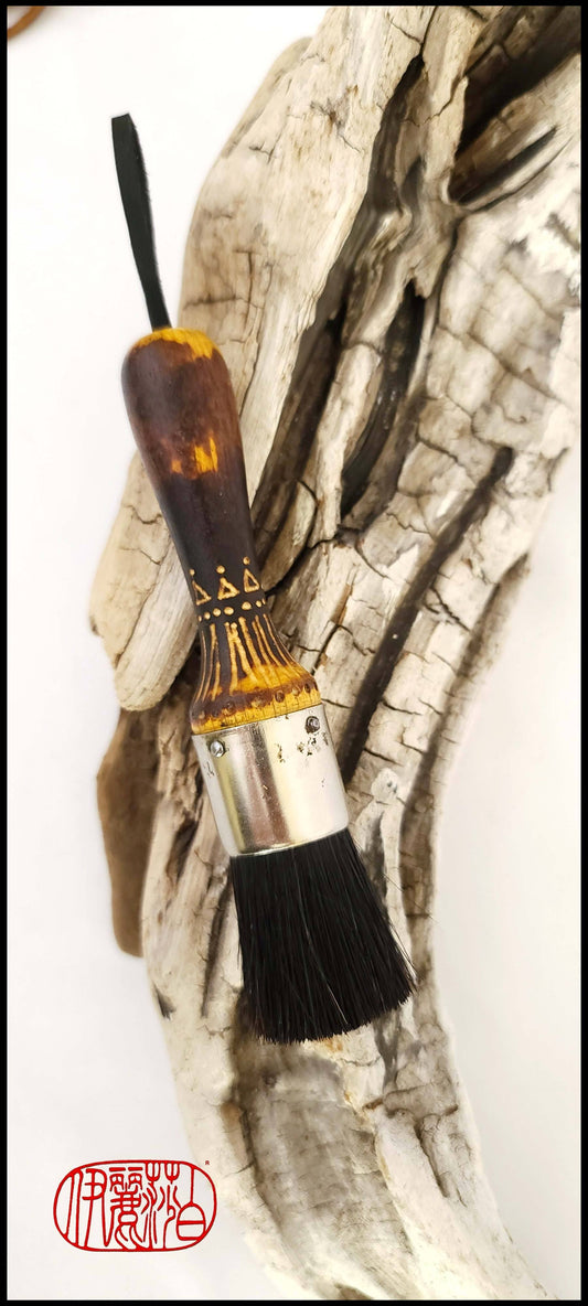 Vintage Boar Bristle Paintbrush With Hardwood Handle Elizabeth Schowachert Art