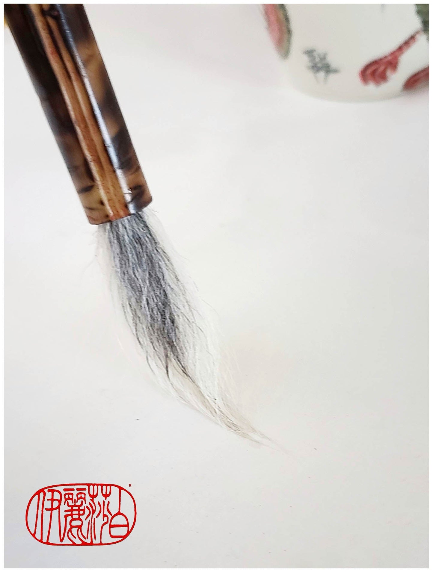 White Deer Tail Sumi-e Paint Brush with Beautiful Natural Tipped Ends WDT #101 Art Supplies Elizabeth Schowachert Art