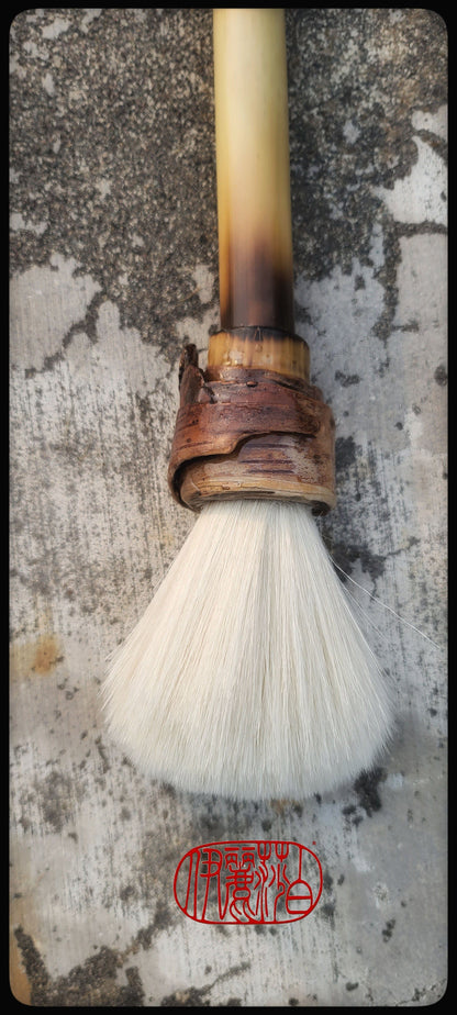 White Goat Hair Sumi-e Paint Brush With Curled White Birch Bark Ferrule Art Supplies Elizabeth Schowachert Art