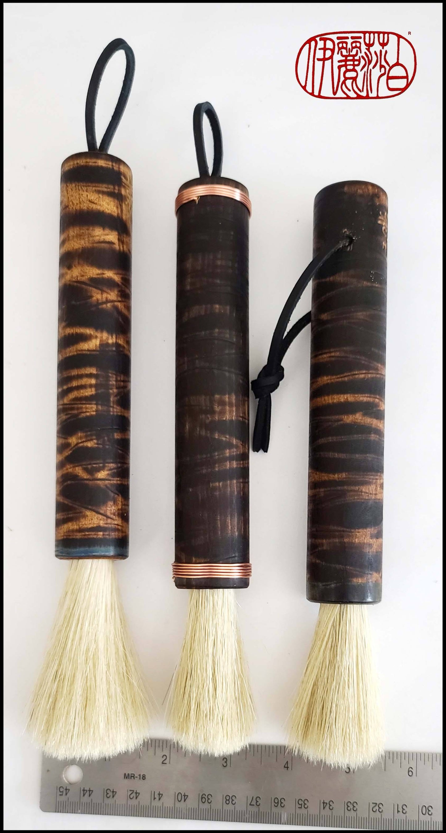 White Horsehair Brushes with Vintage Quill Bobbin Handle Art & Crafting Tool Accessories Elizabeth Schowachert Art