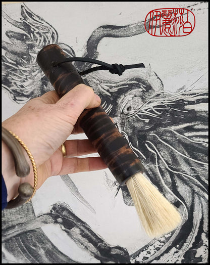 White Horsehair Brushes with Vintage Quill Bobbin Handle Art & Crafting Tool Accessories Elizabeth Schowachert Art