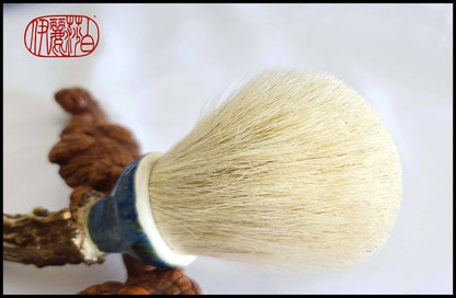 White Horsehair Mop Paintbrush with Deer Antler Handle Art Supplies Elizabeth Schowachert Art