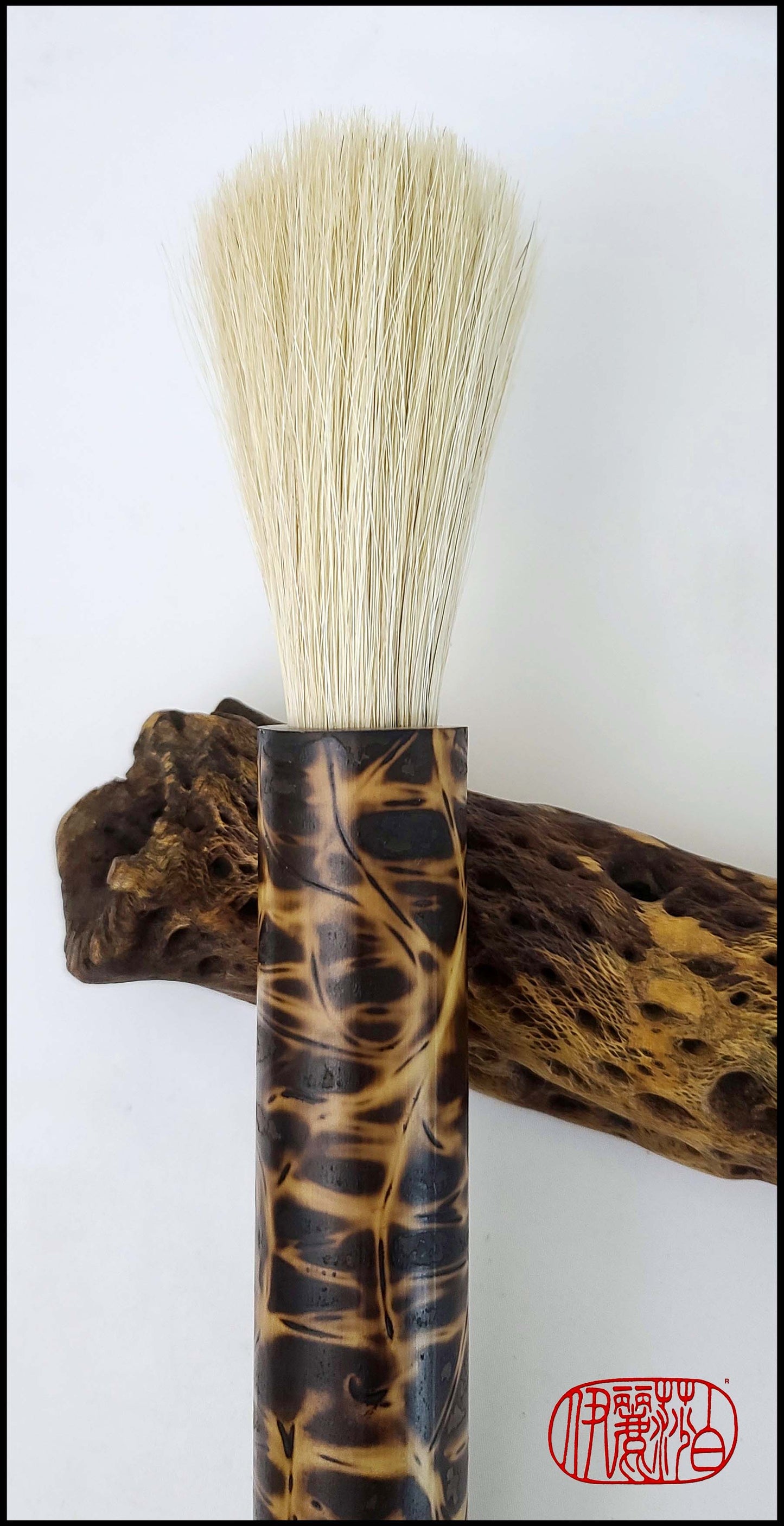 White Horsehair Paint Brush with Bamboo Handle Art Supplies Elizabeth Schowachert Art