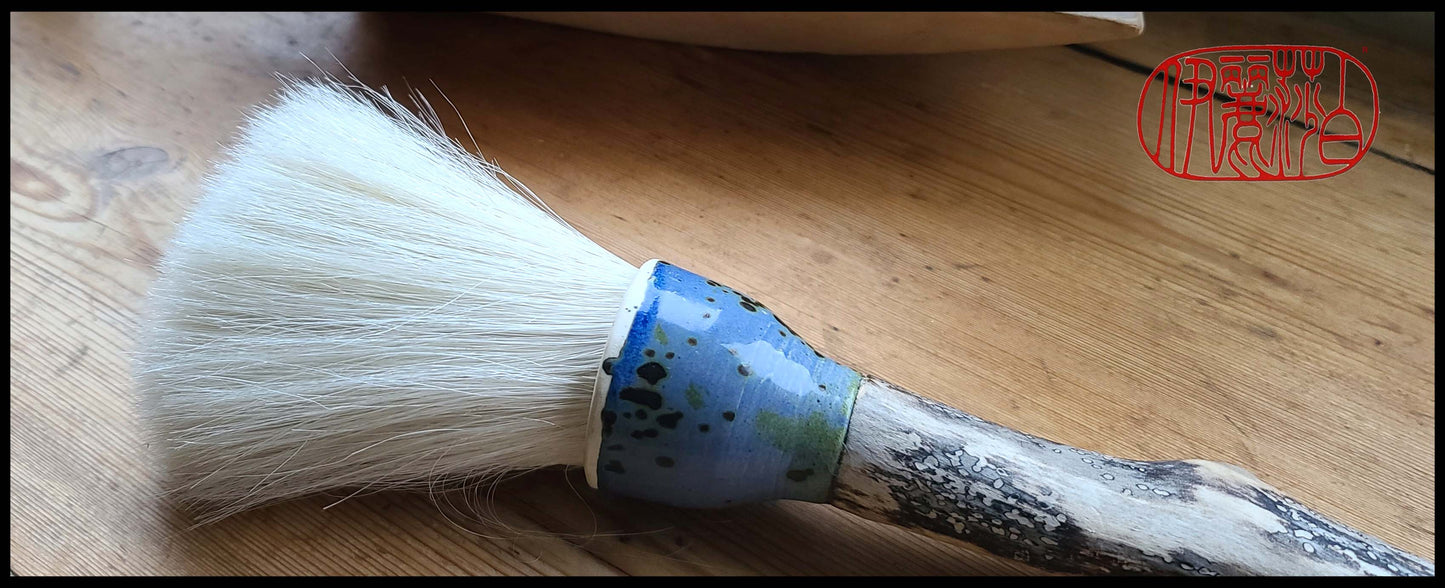 White Horsehair Sumi-e Paint Brush with Ceramic Ferrule Art Supplies Elizabeth Schowachert Art