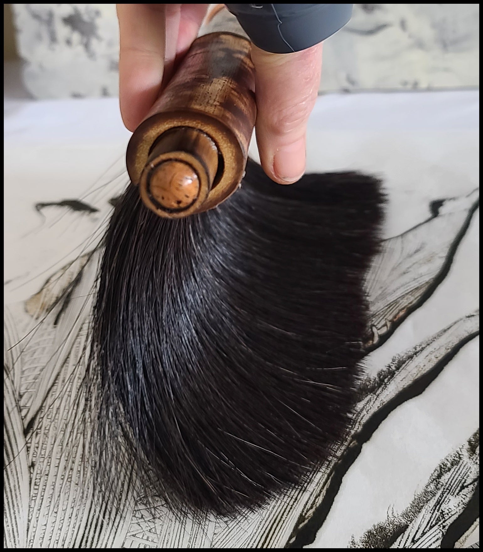 Wide Horsehair Paintbrush with Bamboo Handle WSB #100 Art Supplies Elizabeth Schowachert Art