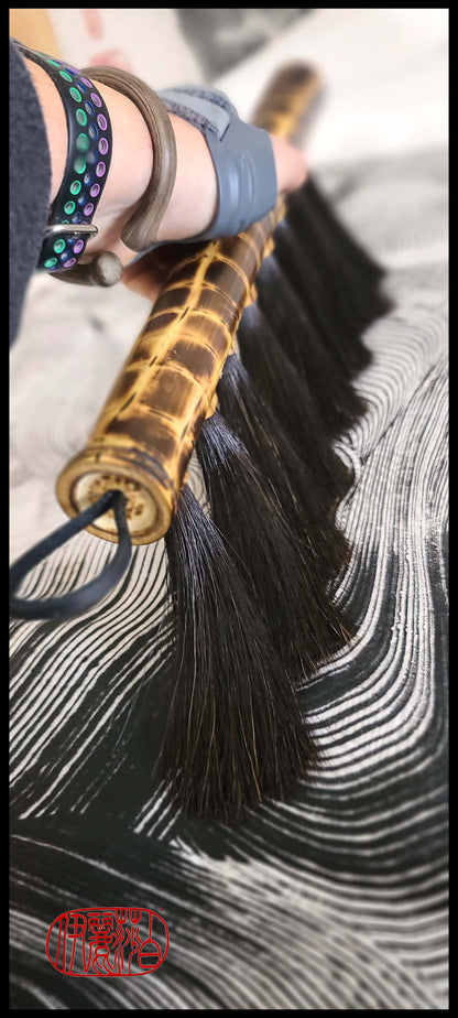 Wide Multi-Bristle Horsehair Paintbrush with Bamboo Handle WSB #103 Art Supplies Elizabeth Schowachert Art