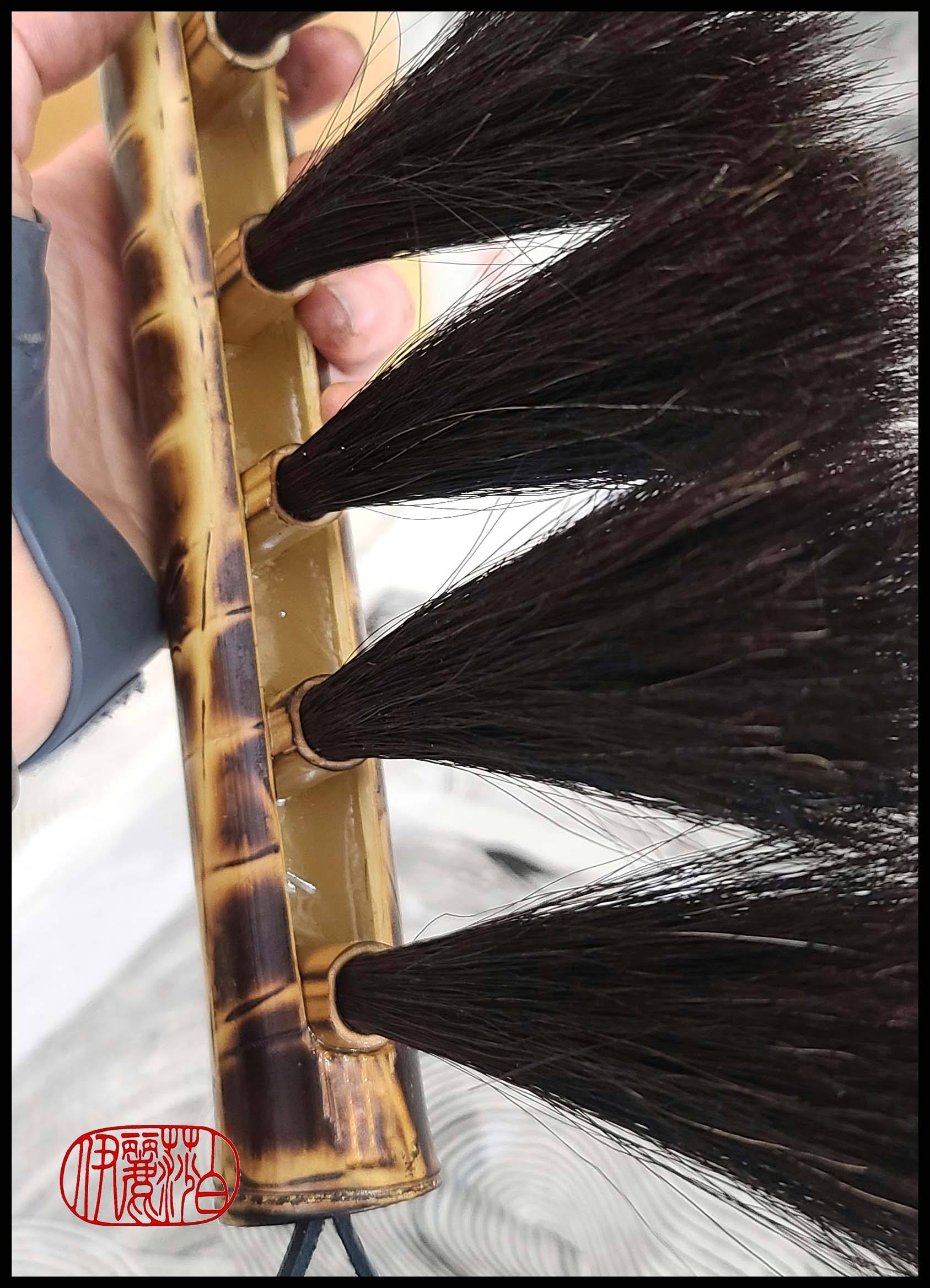 Wide Multi-Bristle Horsehair Paintbrush with Bamboo Handle WSB #103 Art Supplies Elizabeth Schowachert Art