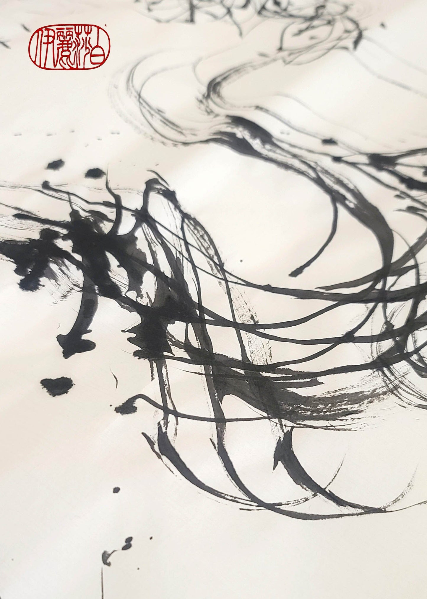 Wind Rider - Dragon Ink Painting Fine Art Elizabeth Schowachert Art